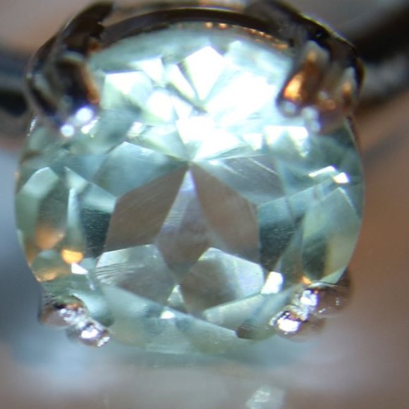 Prasiolite 6.34ct Platinum Solid Silver Ring - Picture 2 of 7